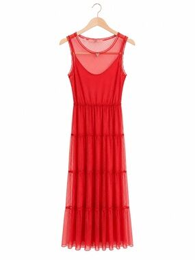 Guess Larissa Maxi Swiss Dot Tulle Dress